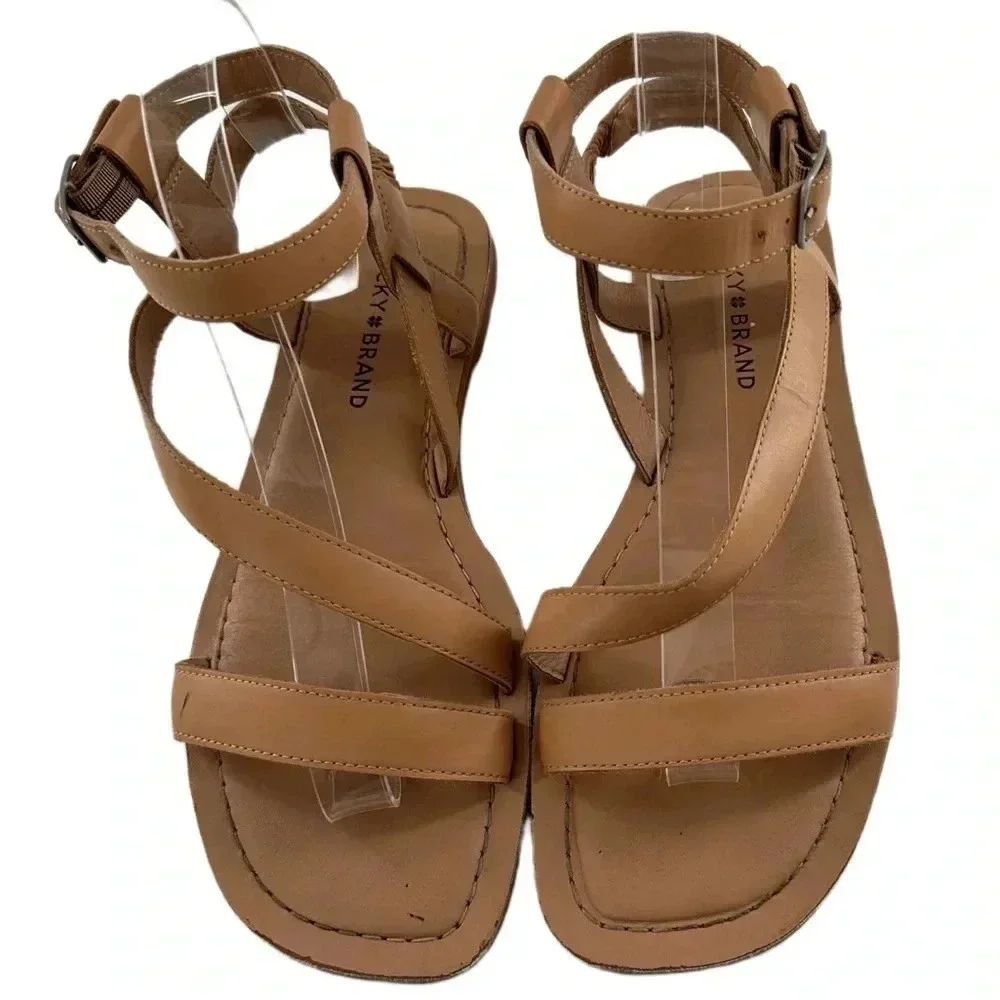 Lucky brand womens sandals size 8 38.5 tan leather